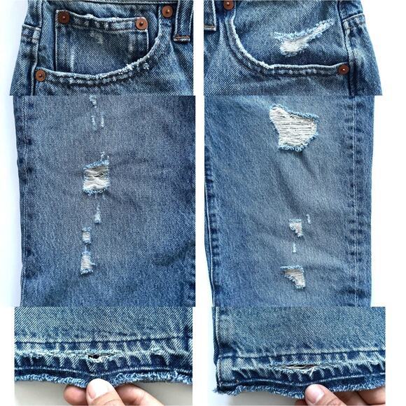 MADEWELL Women’s Classic Straight Jeans High Rise Destructed Edition - Picture 5 of 12